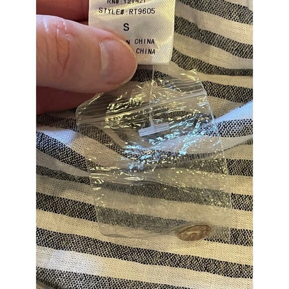 Ellison Blue And‎ White Striped Cotton Bell Sleeves Button Front Blouse Size S - Picture 11 of 13